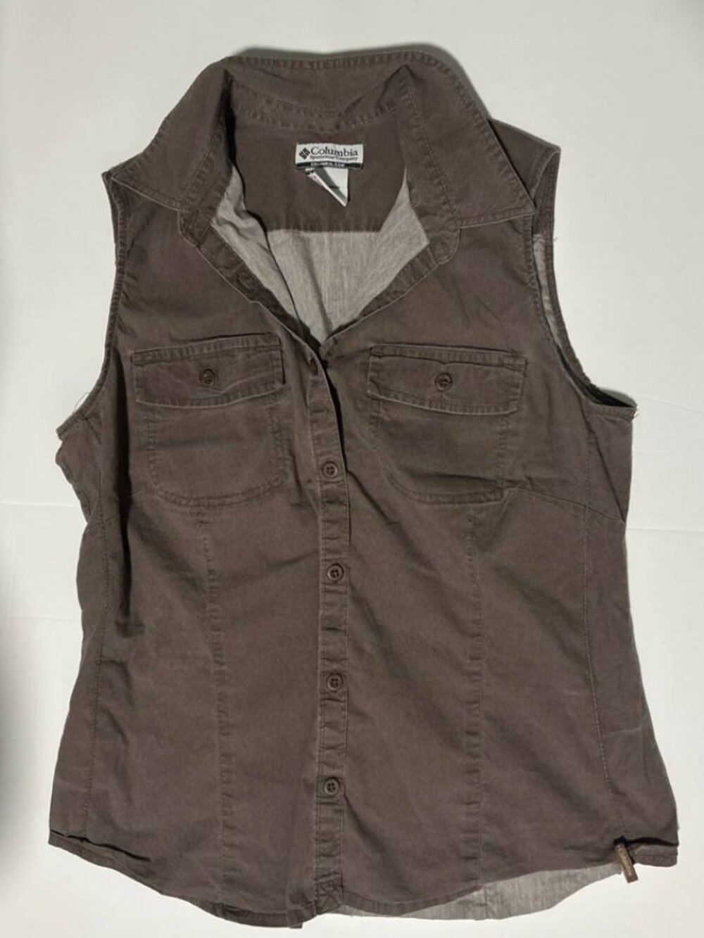 Columbia Brown Sleeveless Utility Shirt Women’s L